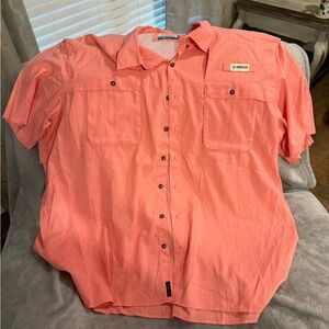 Magellan Outdoors Men's Vibrant Coral Button Down Shirt